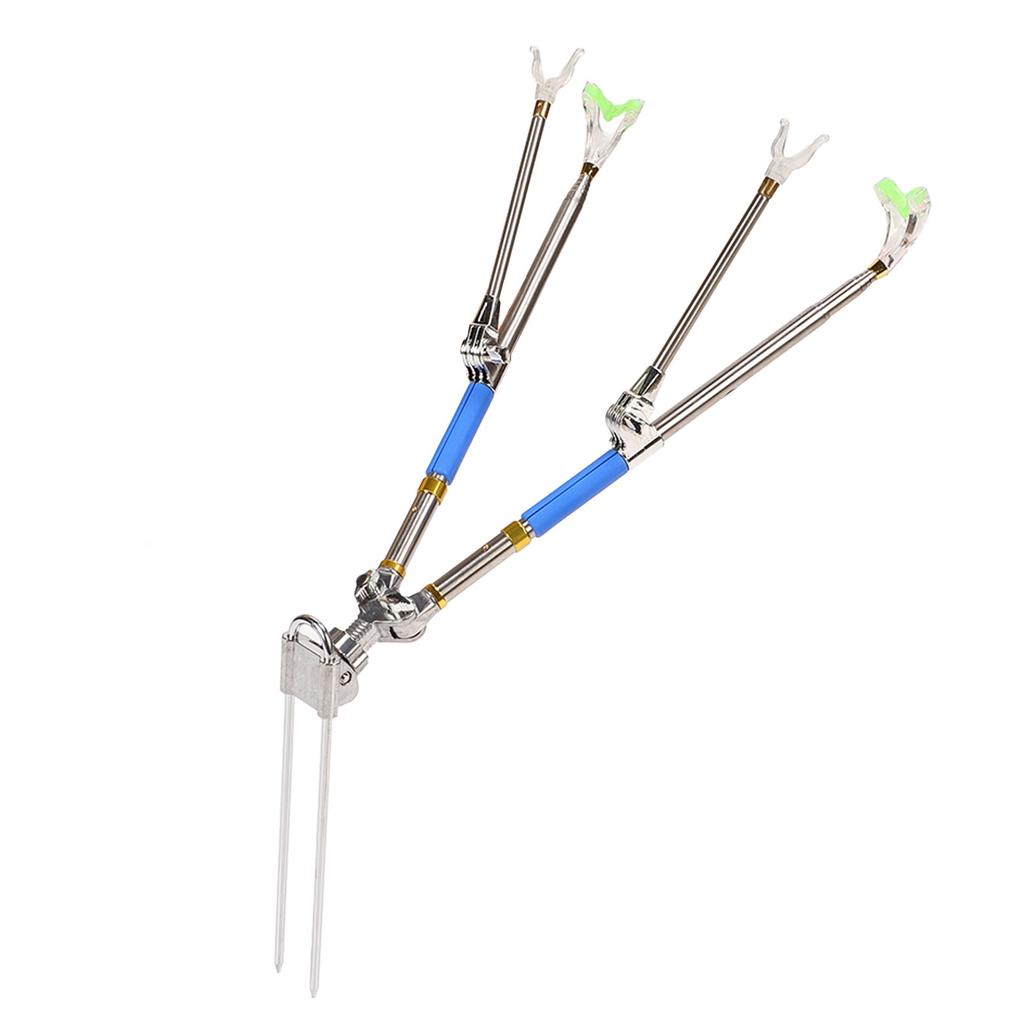Telescopic Fishing Rod Support Stainless Steel 1.7m Fishing Box Bracket with Ground Insertion for Various Terrains
