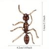 Cute Ant Brooch, Bronze Gold-Tone Realistic Insect Pin, Fashion Accessory for Daily Party Vintage Wear, Perfect Jewelry Gift