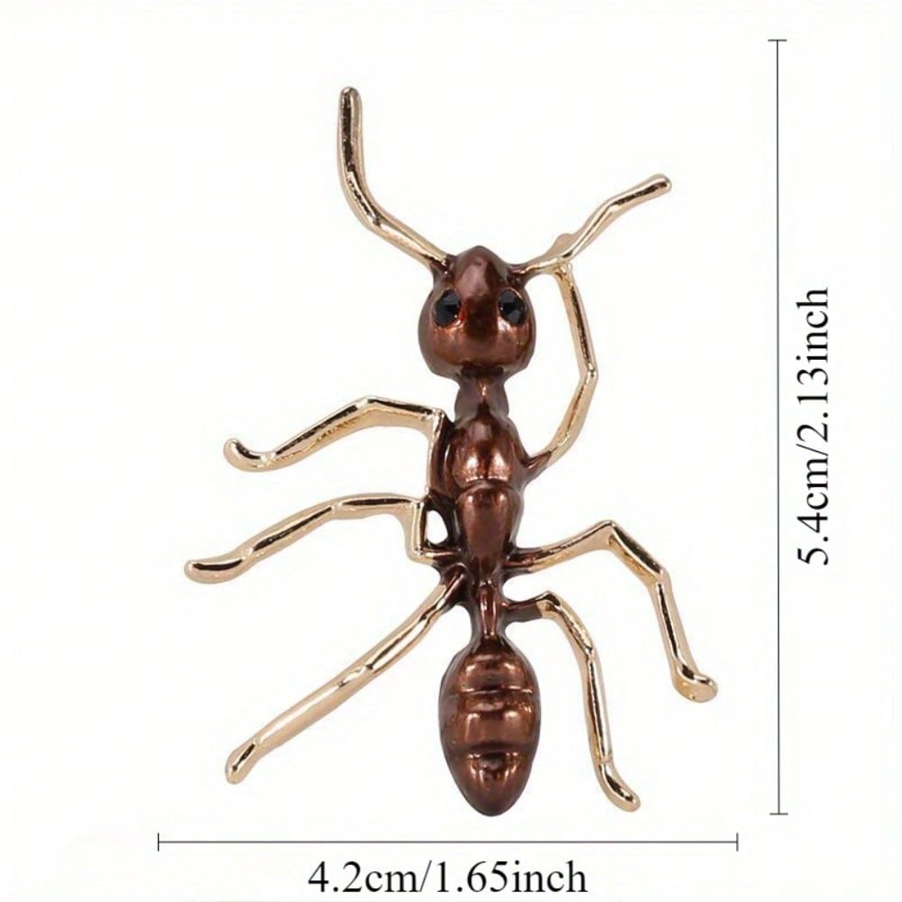 Cute Ant Brooch, Bronze Gold-Tone Realistic Insect Pin, Fashion Accessory for Daily Party Vintage Wear, Perfect Jewelry Gift