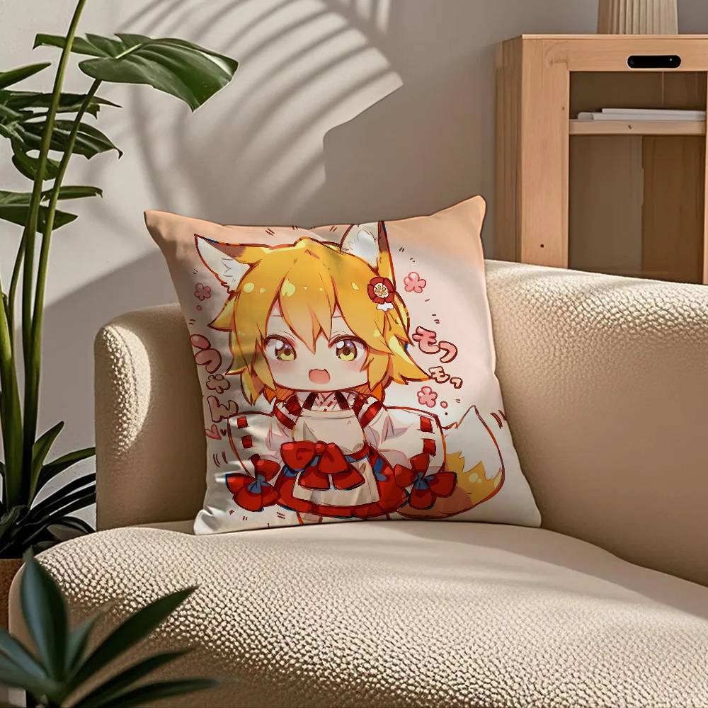 The H-Helpful F-Fox Senko San Pillow Case Comfort Sofa Bed Silky Elegant Invisible Zipper Custom Decorative Cushion Cover