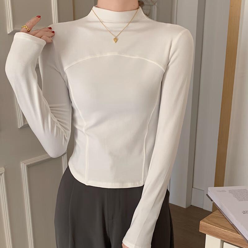 Women's Half-High Collar Long Sleeve Slim Fit Base Layer Top