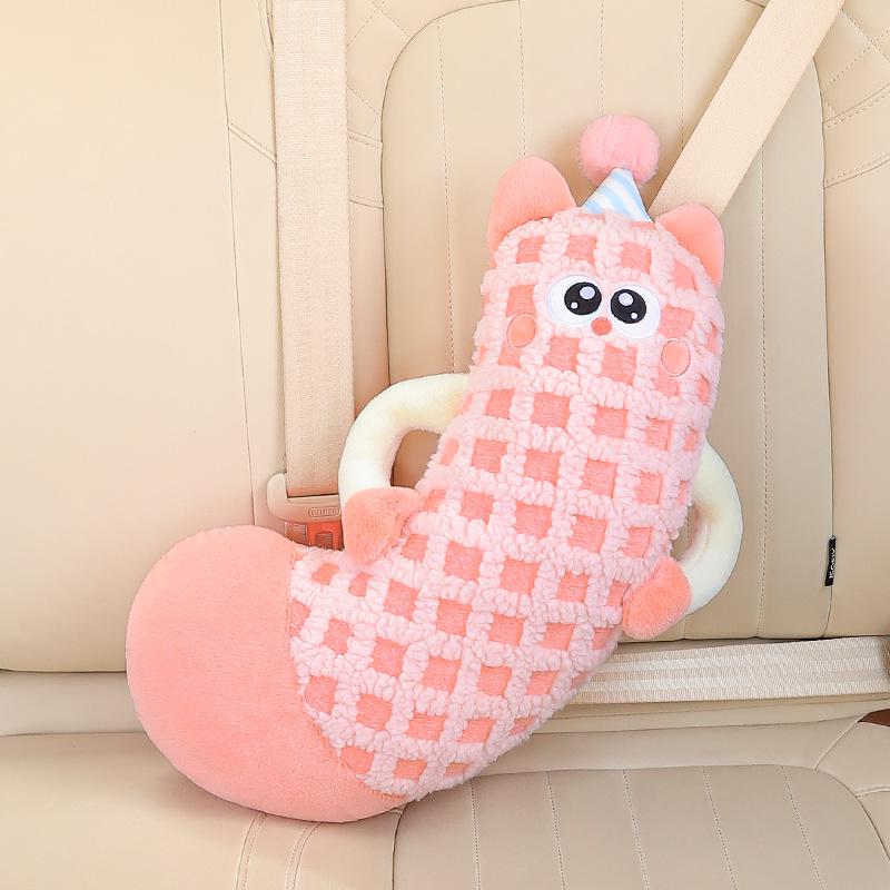 Cartoon Neck Pillow & Shoulder Cover for Children’s Car Seatbelt