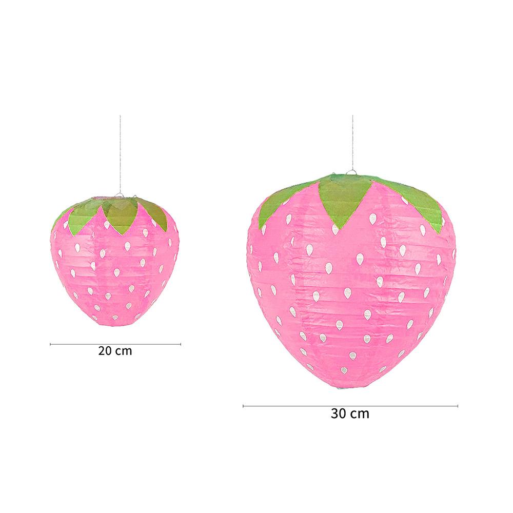 

2 шт./упак. клубничный фонарь с бумажной подкладкой для дня рождения, новогодней вечеринки, подвесные украшения, товары для самостоятельного изготовления розовый