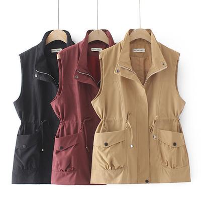 Chaqueta Chaleco Corto para Mujer Slim Primavera Otoño Casual Exterior Chaleco Señoras Abrigo Suelto sin Mangas