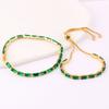 Good Quality Cubic Zirconia Green Tennis Chain Bracelets For Women 18K Gold Hand Chain CZ Chain Homme Jewelry