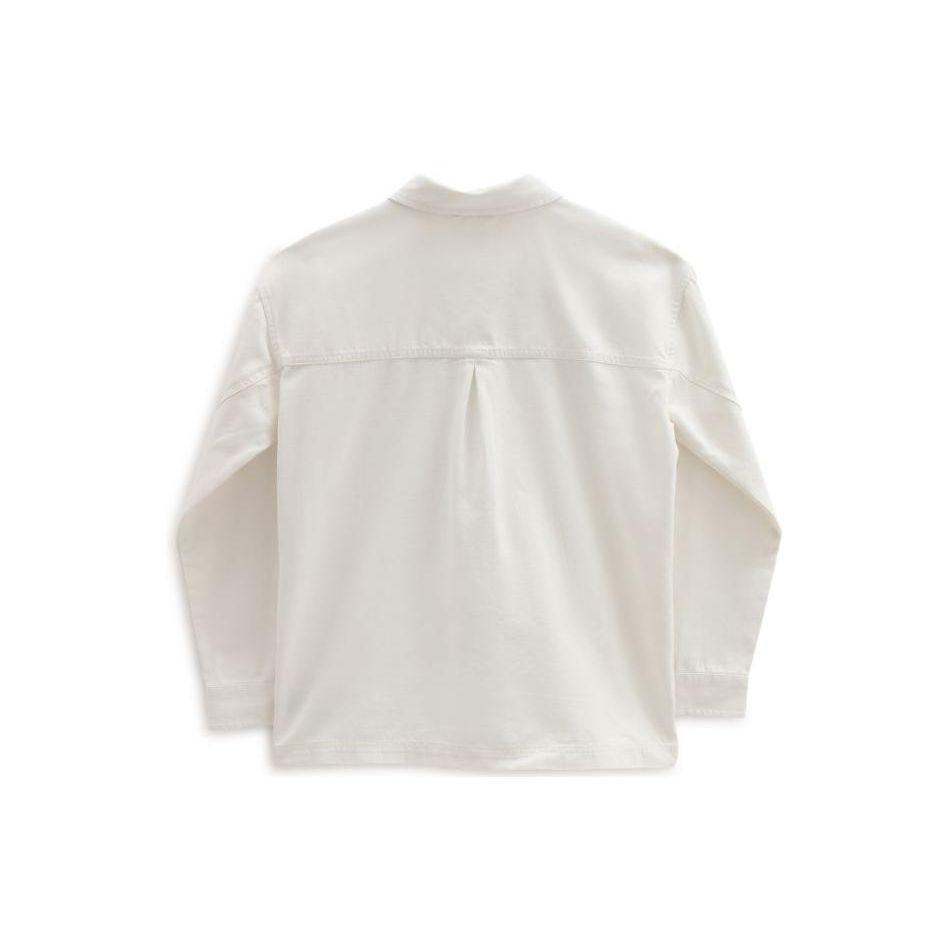 Vans Solid Logo Single-Breasted Polo Jacket Women Jackets White VN0A5LLCFS8