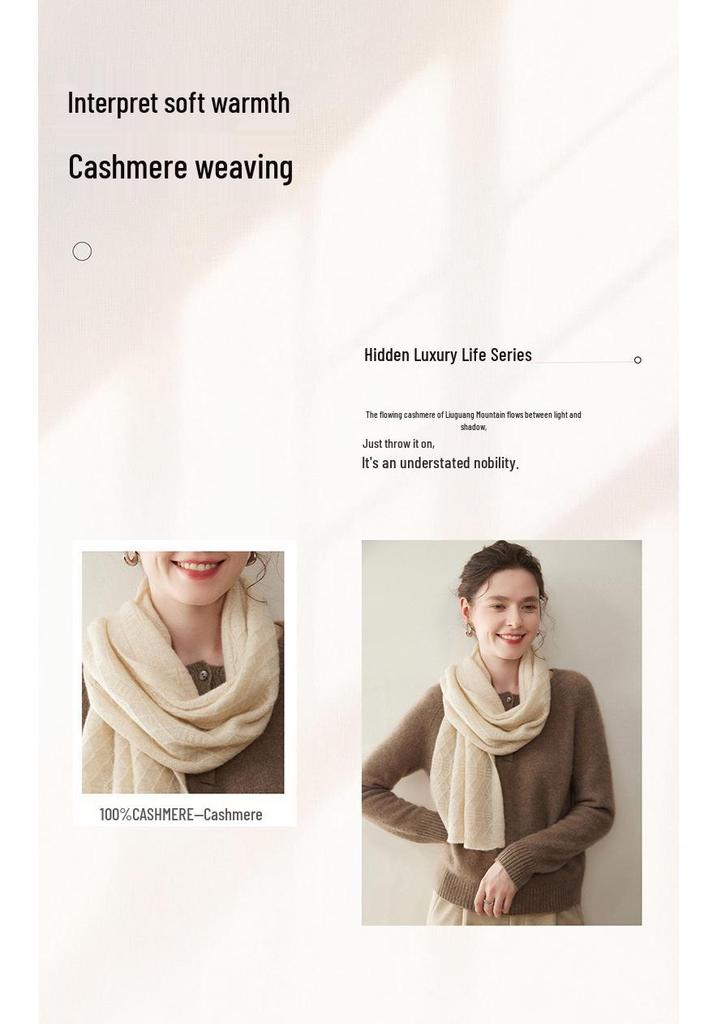 Women's 100% Pure Cashmere Scarf: Versatile, Warm, Solid Color for Autumn/Winter