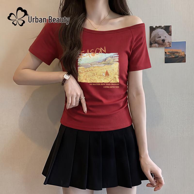 Women s 2026 Summer Asymmetrical Collar Slim Fit T-Shirt L