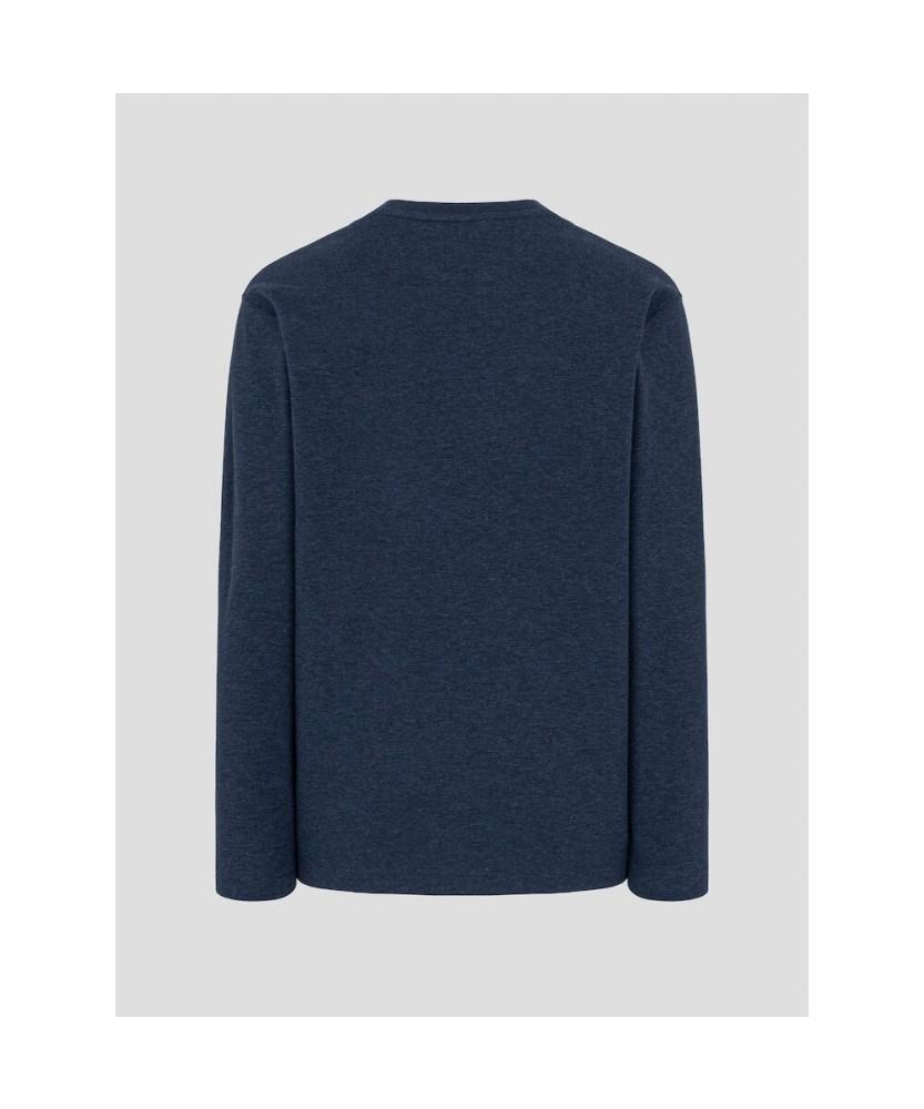 Binpolmen Melange Pocket Logo T-Shirt Navy