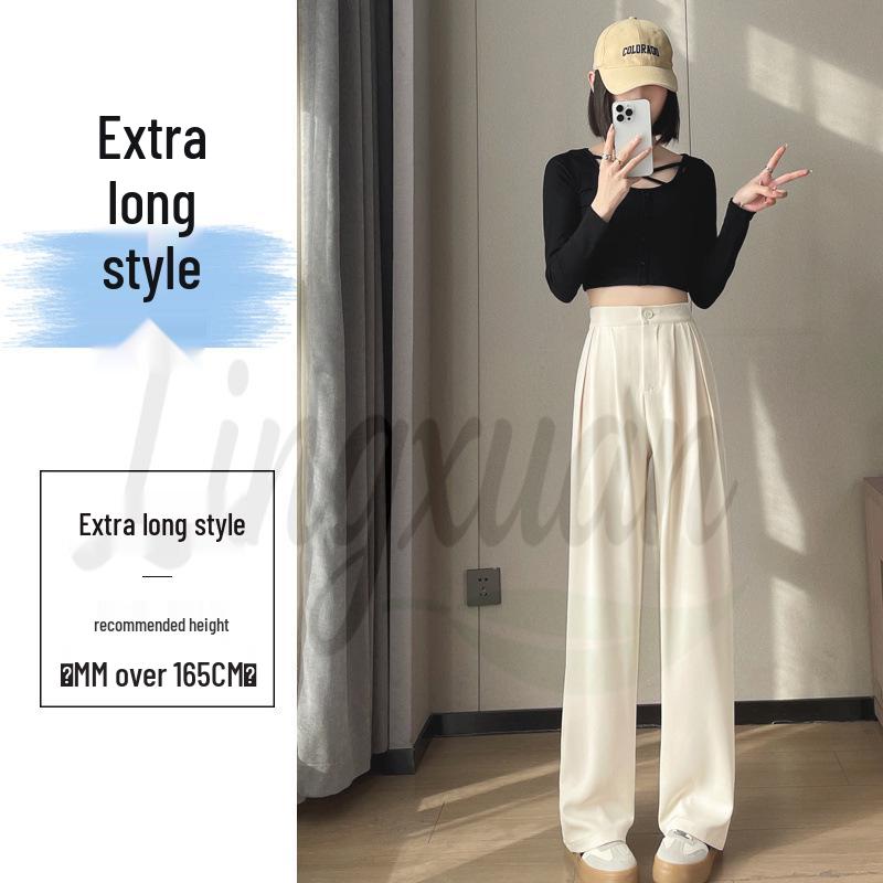 2026 Spring/Summer Women's High-Waisted Wide-Leg Floor-Length Pants
