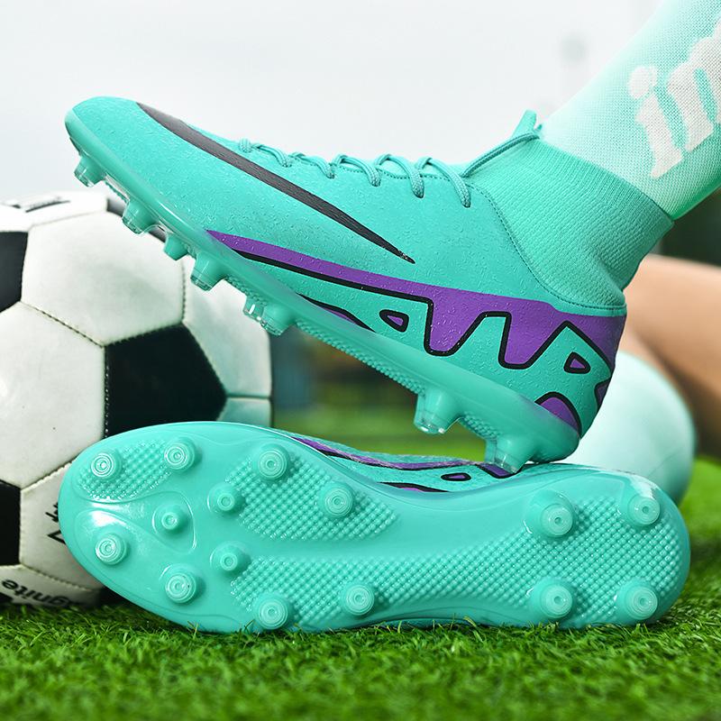 2025 new high-top football shoes AG long nails TF broken nails youth men's and women's shoes training competition sports shoes