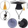 2Pcs/Set with Bow Tie Pet Graduation Caps Mortarboard Hat Congrats Grad Dog Graduation Hats Honors Graduation Degree Ceremony