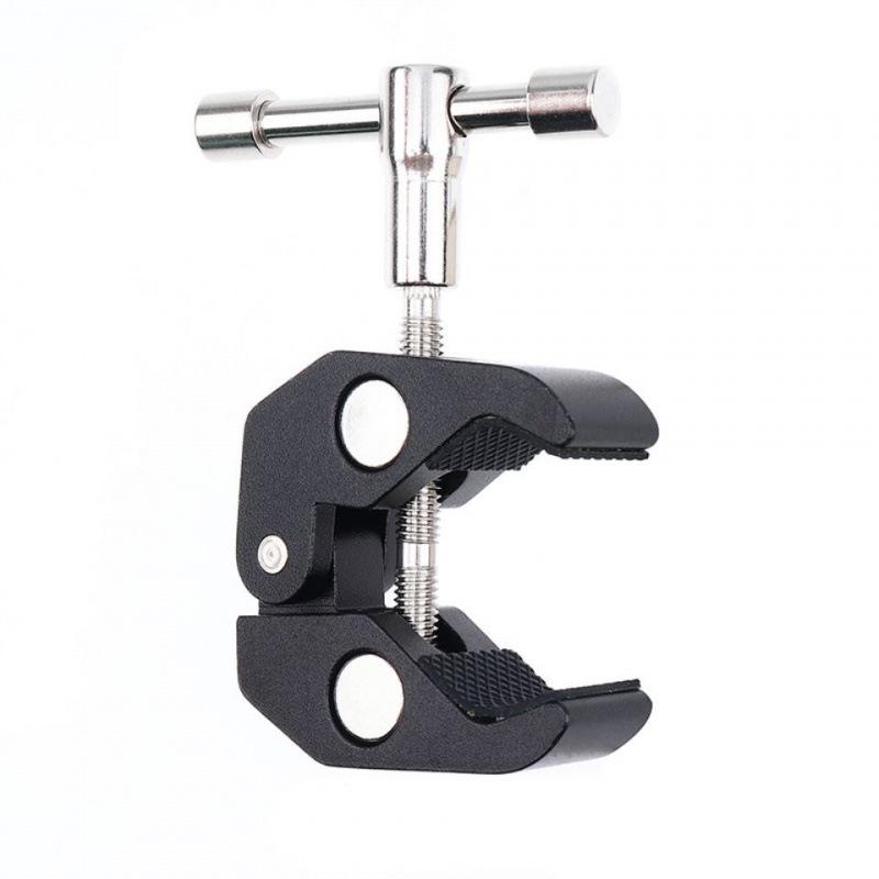 Large Crab Claw Clip Mobile Phone Holder: Flexible Metal Desktop & Bedside Stand with Adjustable Camera Positions