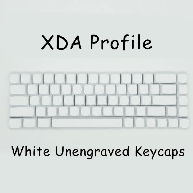 68Key Blank Keycaps, Thick PBT White Keycaps for AK680 RK68 DK68 Mechanical Keyboard Minimalistic White Keycap Set