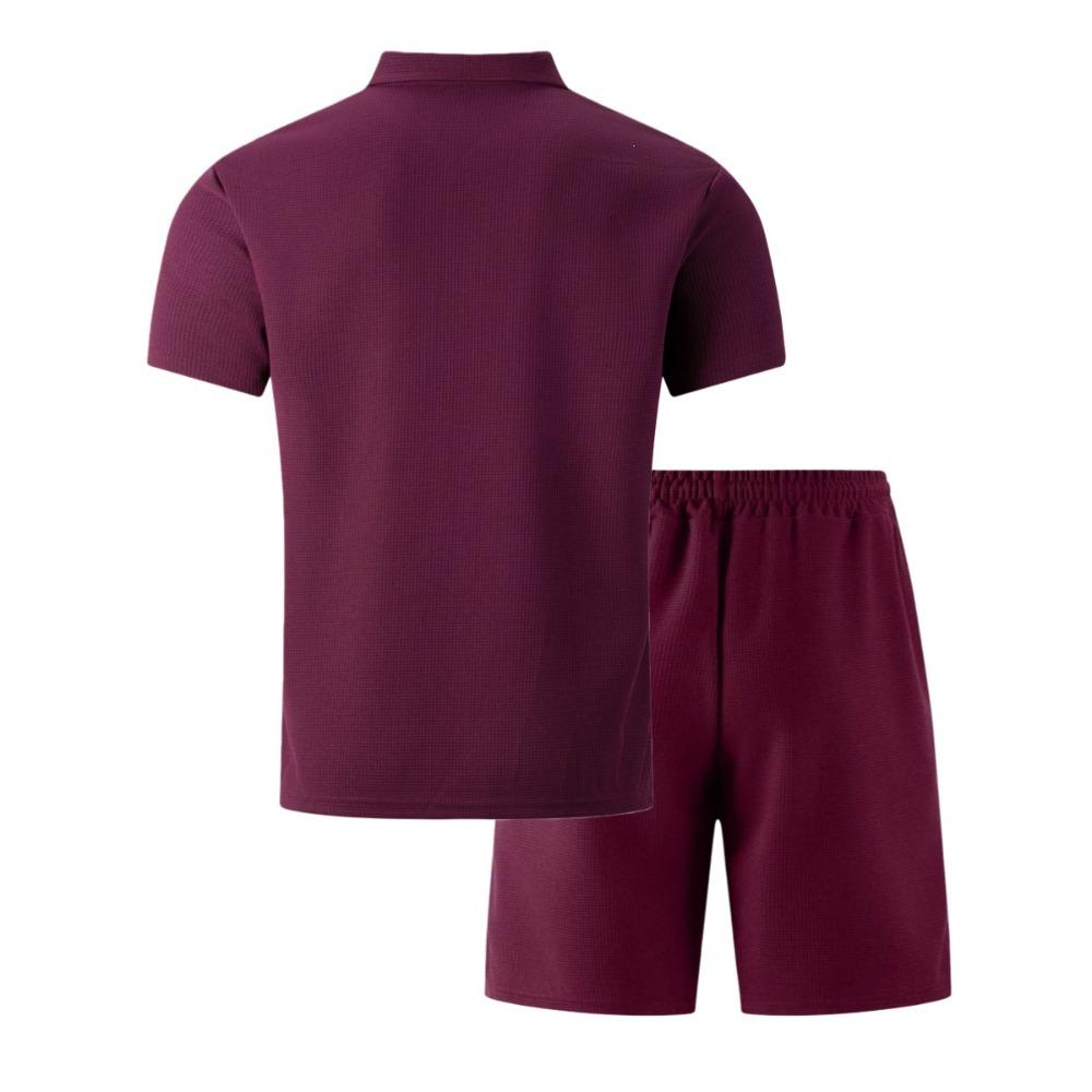 New Men’s Casual Double-pocket Short-sleeved Polo Shirt and Shorts Summer Fashion Set