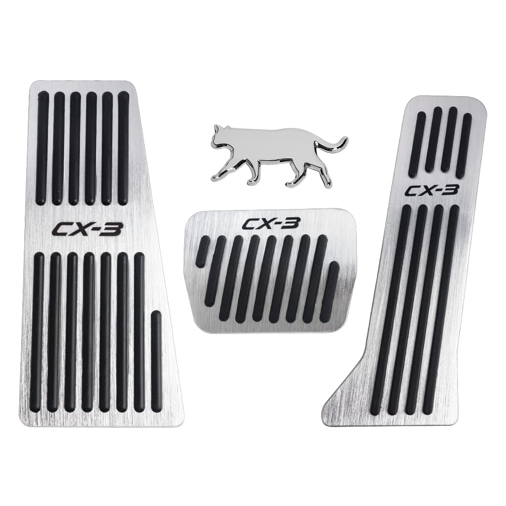 MAZERO Aluminum Pedals for Mazda DK Pedal Covers for Mazda CX3 Custom Accelerator Brake Foot No Tools Instructions Included CX-3 Series, Accessories,