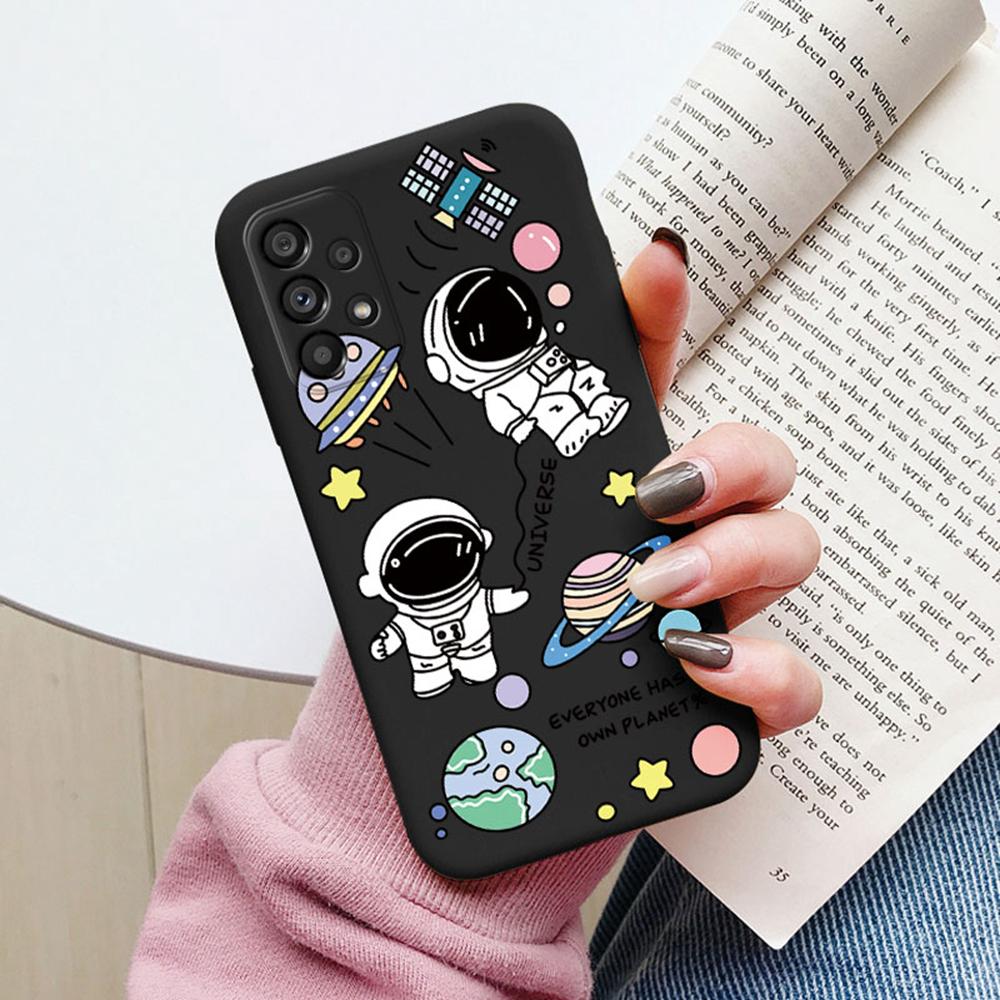 Phone Case Space Astronaut Star Pattern For Samsung Galaxy A53 A52 A32 S9 S10 Plus S10e Note 10 Lite Silicone Shockproof Cover
