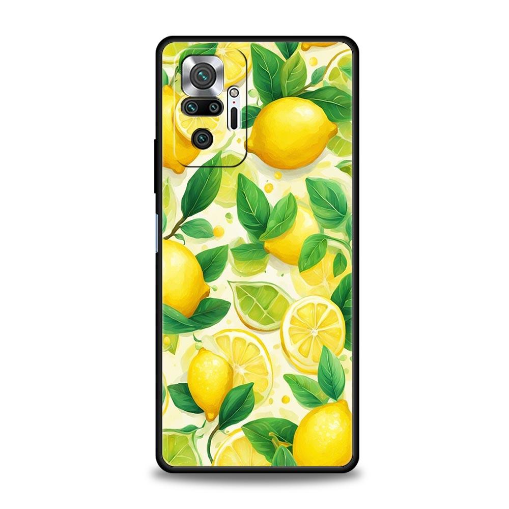 Summer Fresh Fruit Lemon Print Phone Case Cover for Redmi 14C 10C Note 15 14 13 12 10 11 K40 Pro Plus Shockproof Soft TPU Shell