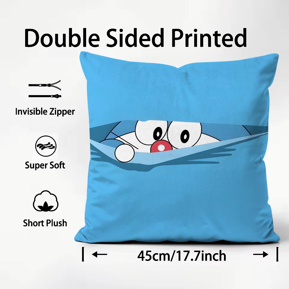Cute Anime D-DoraemonS Cushion Cover Pattern Printed Pillowcase for Living Room Sofa Cushion Cover & Bedroom Decor