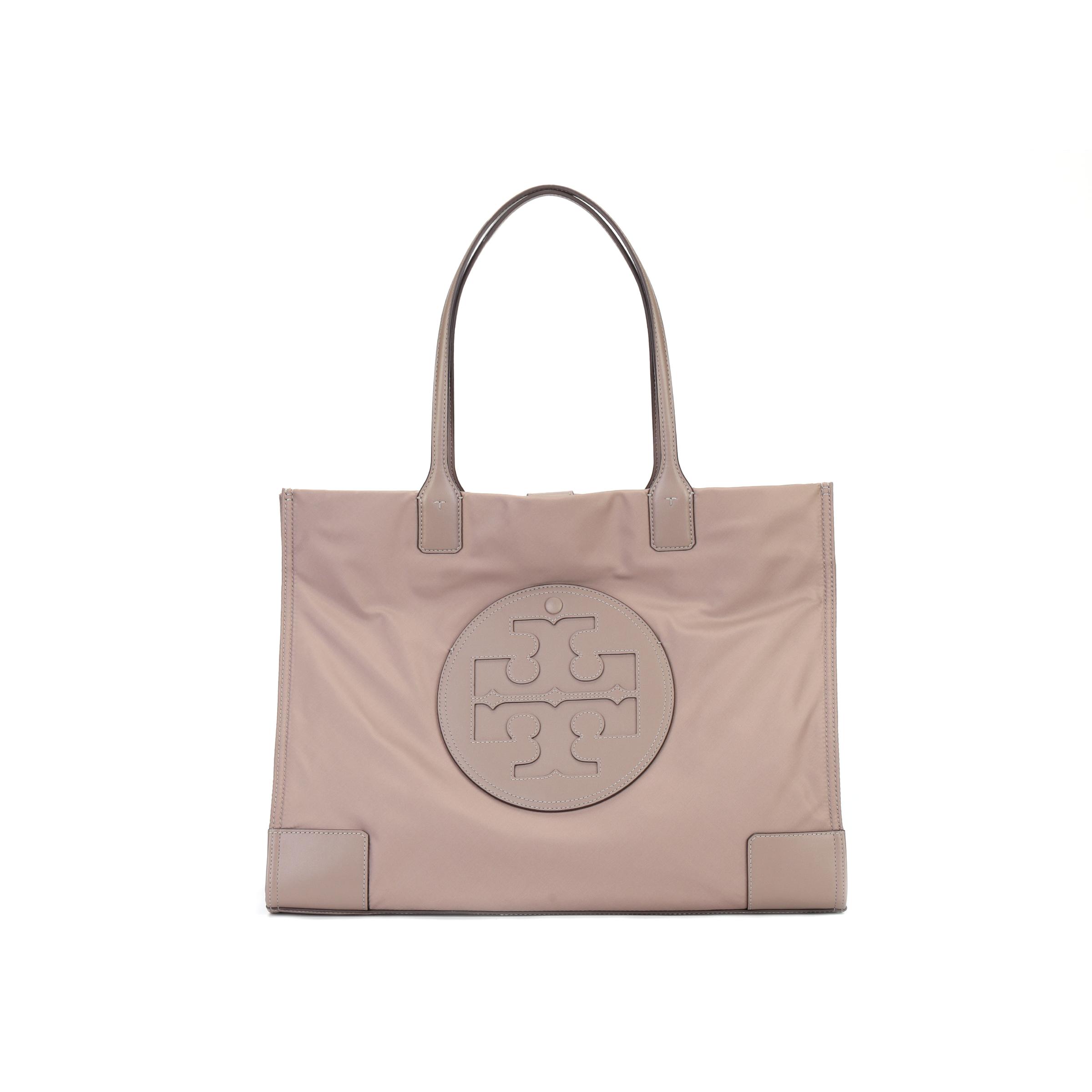 Tory Burch Women's Gray Ella Commuter Large Capacity Nylon Tote Bag Shopping Handbag Shoulder Bag Tote 87116-082