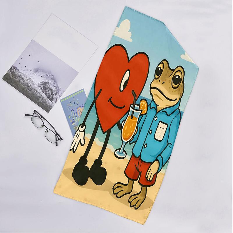 Bbunny Heart Fashion Beach Towel: Ideal for Summer Adventures Soft, absorbent and quick drying suitable for swimming and bathing