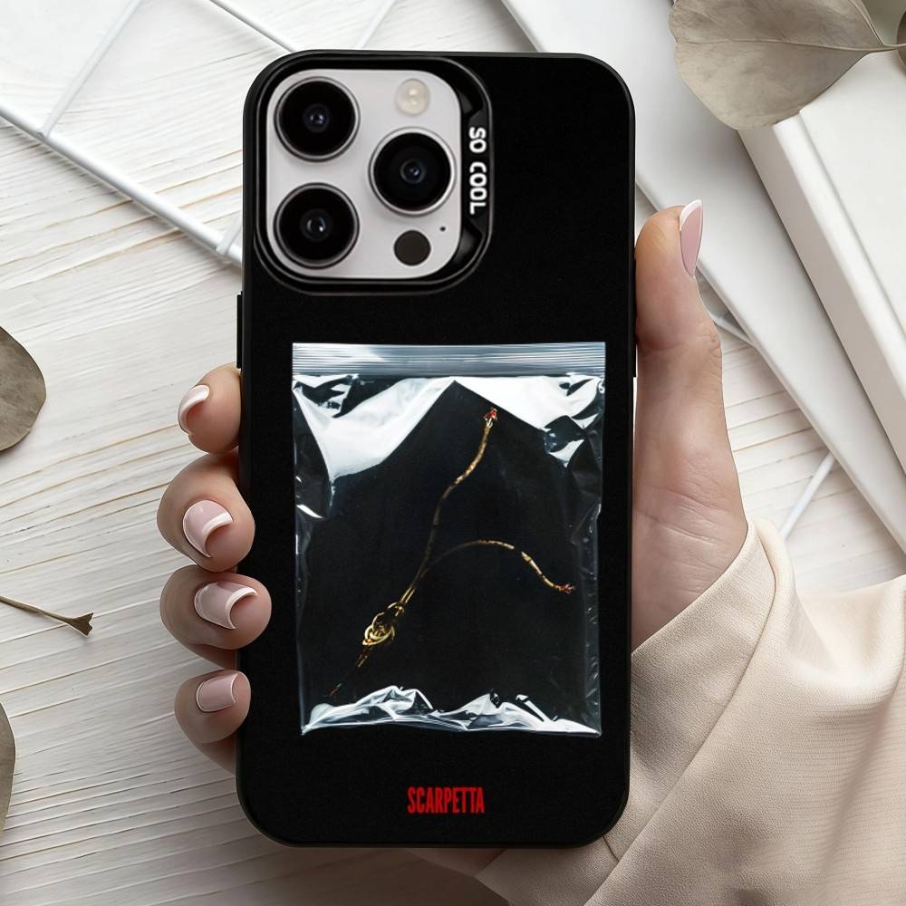 TV Series Scarpetta Phone Case For iPhone17,16,15,14,13,12,11 Plus,Pro Max Black Candy Silver Phone Case