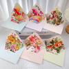 1pcs New Romantic Flower Birthday Christmas Card 3d Pop-Up Greeting Cards Party Wedding Decorations Creative Girl Envelope Gifts