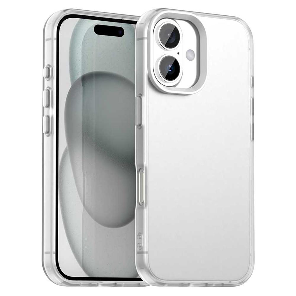 For iPhone 16 Plus Case PC+TPU+PET Matte Anti-Drop Phone Back Cover