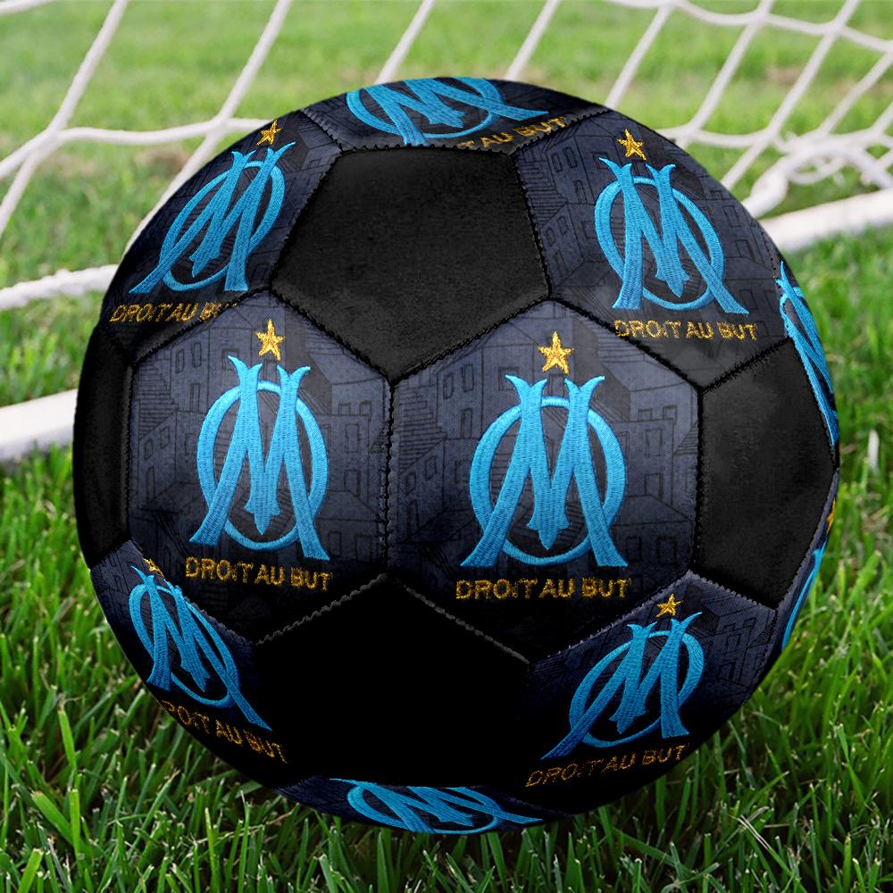 Pallone da Calcio Olympique de Marseille, colorato, adatto a tutte le età, cucito a macchina, materiale PVC, qualità da competizione, durevole e ad alto rimbalzo
