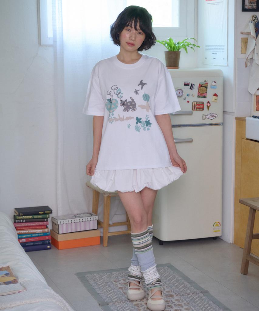 AMBLER Green Apple Graphic Short Sleeve T-Shirt As1313 (White)