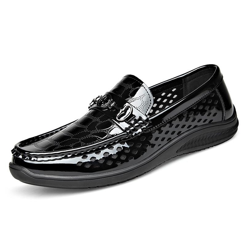 Fashion New Design Patent Leather Luxury Shoes for Men Fashion Casual Leather Men's Dress Shoes Black Spring Autumn Loafers Male