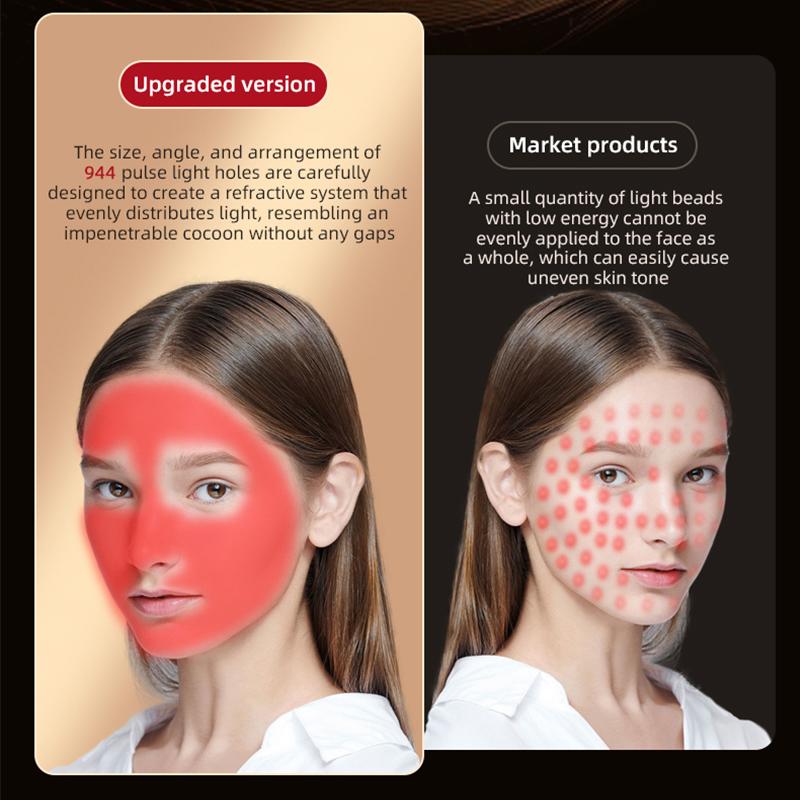 8 Colors LED Light Photon Silicone Mask Infrared Therapy Facial Beauty Mask for Lift Face Repair Skin Brighten Skin Tone