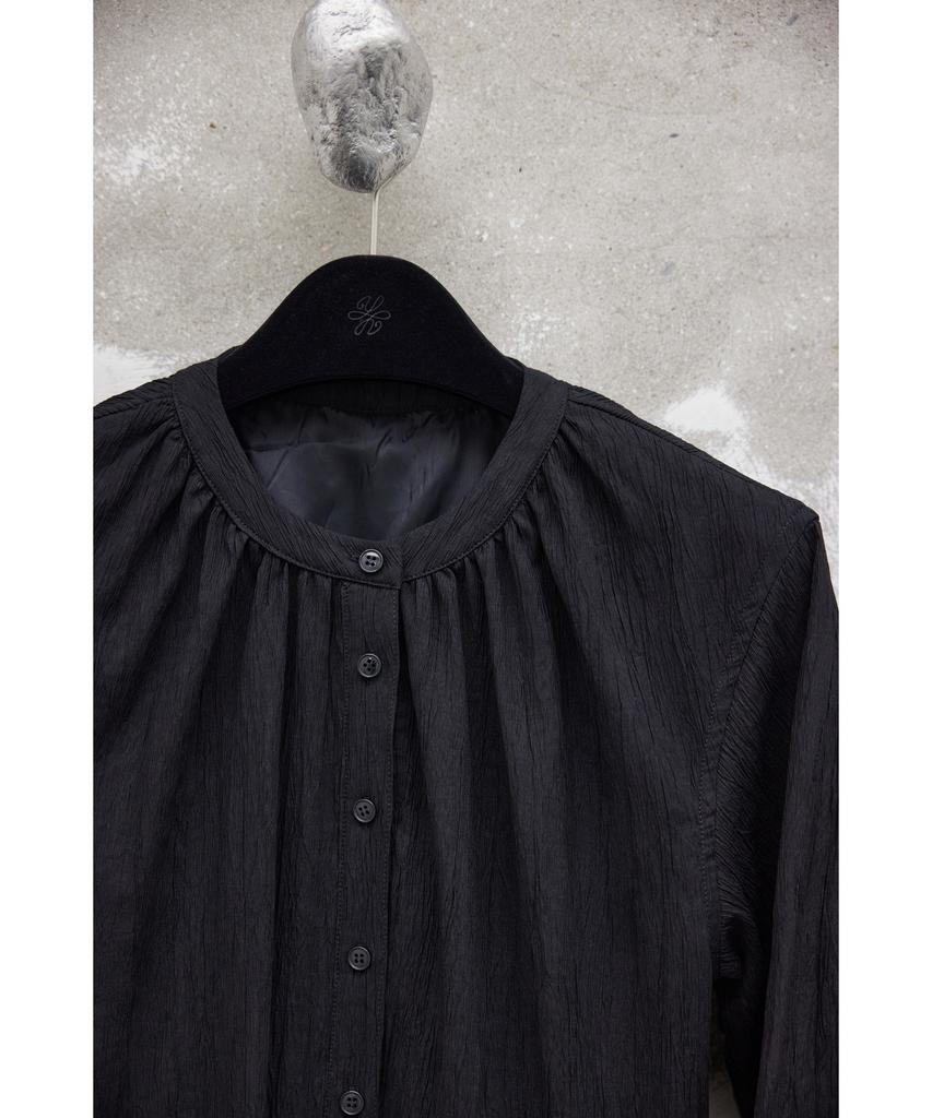 Youth Shirring Pullover Dress - Black