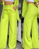 Women's Solid Color Split Sleeve Lapel Suit Straight Pants Suit