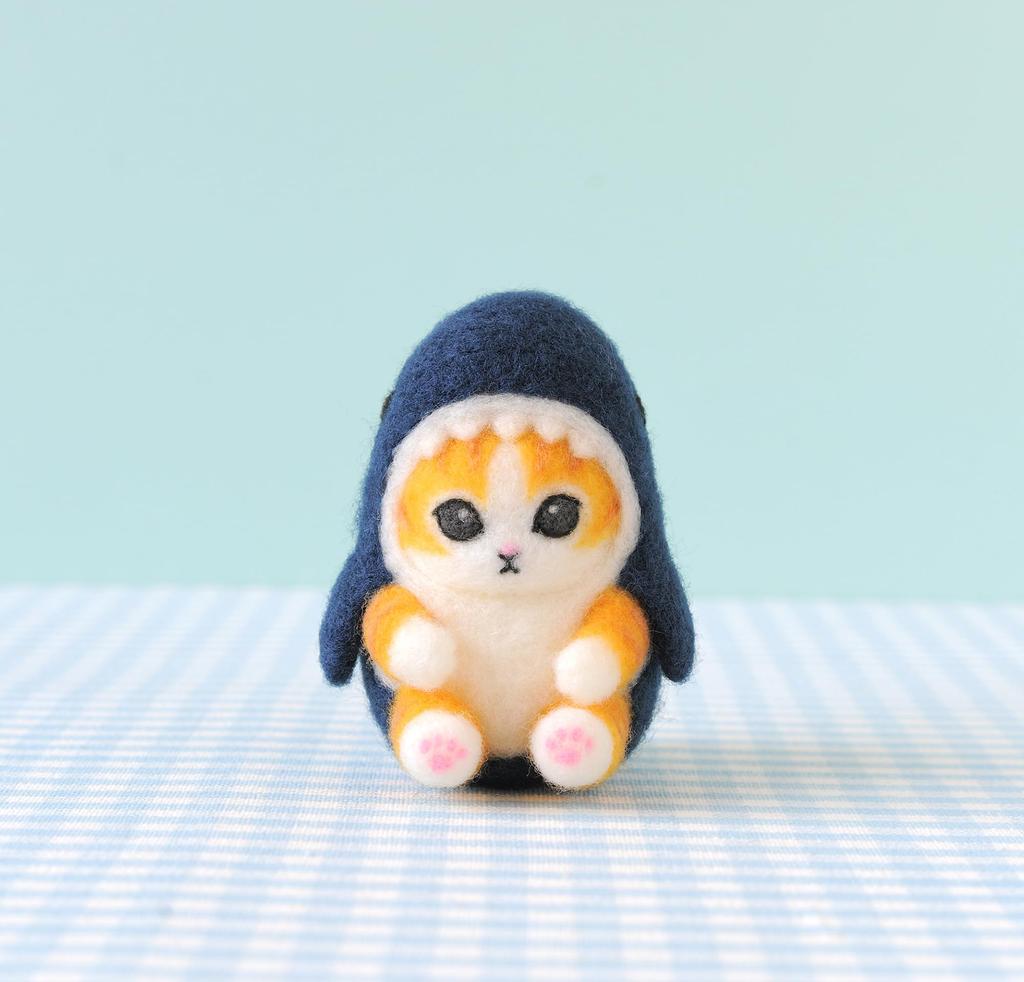 Needle Felted Shark Cat