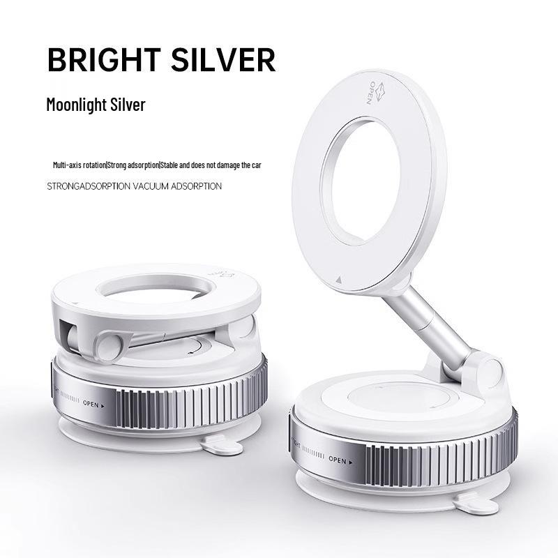 

2026 Car Interior Magnetic Phone Holder with Aluminum Alloy Suction Cup білий