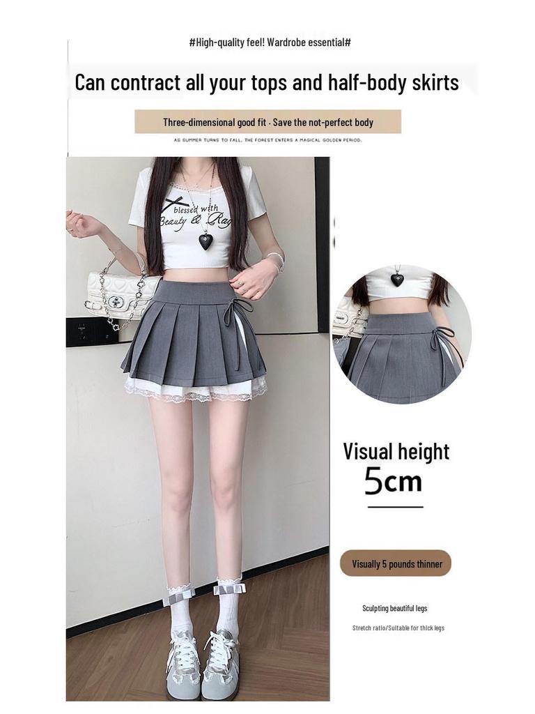 Women's High Waist Black Pleated Mini Skirt - Autumn/Spring