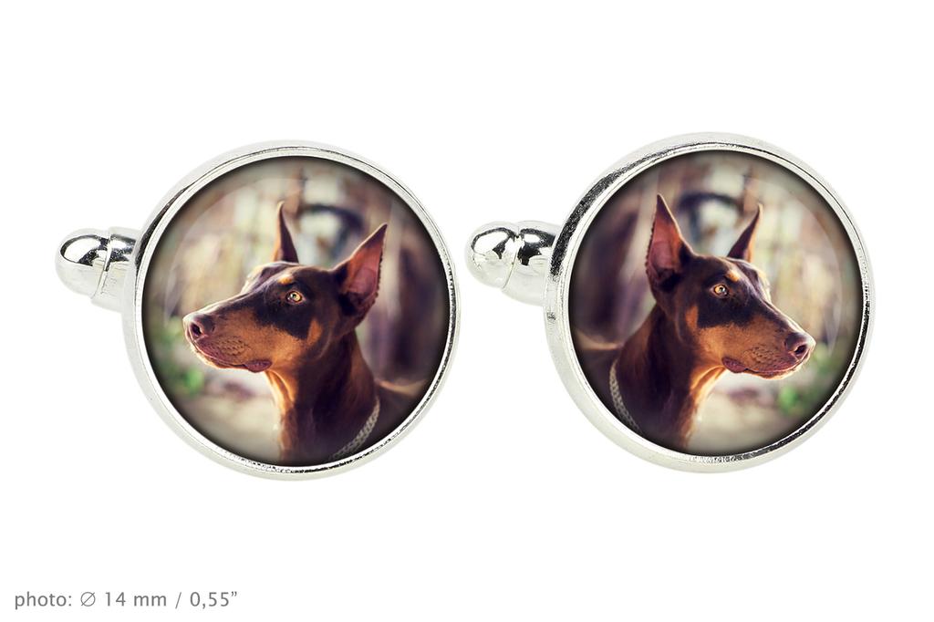 Dobermann, Dobermann Pinscher, Dobie - Manschettenknöpfe und Krawatte mit Ihrem Foto, eine Anzugdekoration, Herrenschmuck von der Marke Art-Dog.