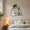 Minimalist Woman And Dog Wall Decor 2D Flat Line Art Metal Decor Modern Wall Decor  Modern Home