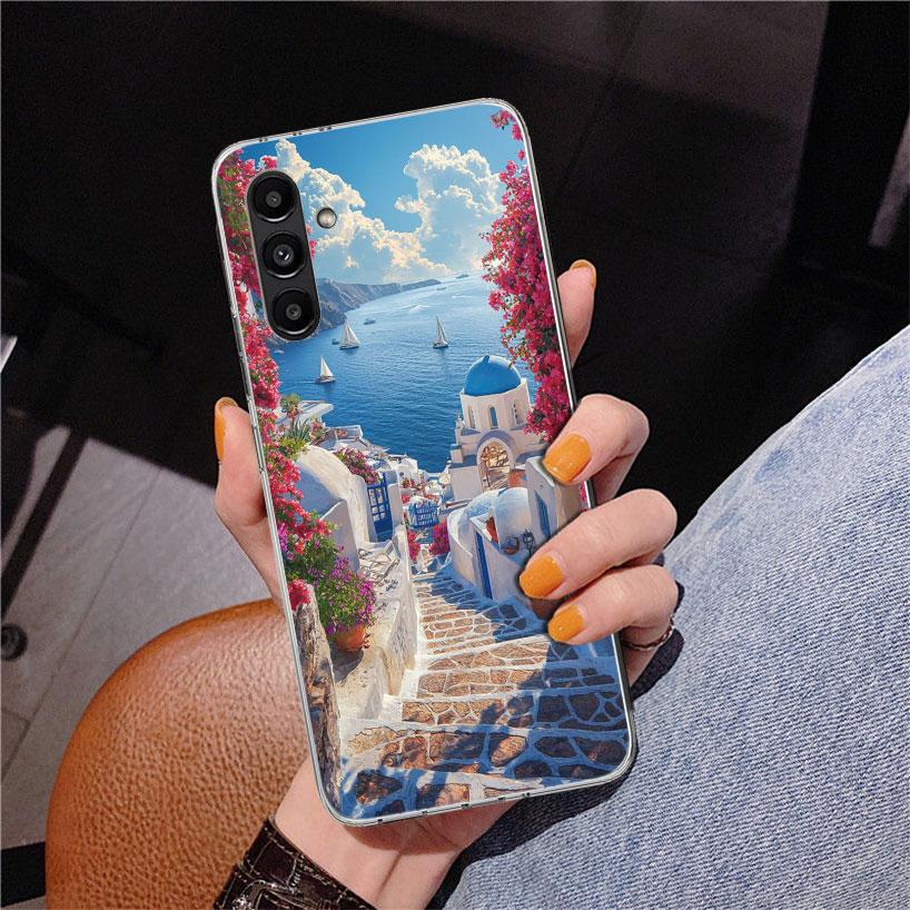 Greece In Summer Santorini Phone Case For Samsung Galaxy A17 A16 A15 A14 A13 A57 A56 A55 A54 A53 A37 A36 A35 A34 A33 A26 A25 A24