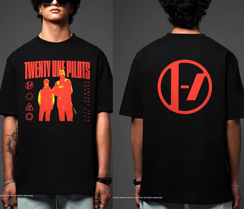 

Twenty One Pilots - Overcompensate Лицензионная футболка группы Мужская Винтажный хлопок Короткий рукав Уличная одежда Харадзюку Мужская Женская Одежда 4XL