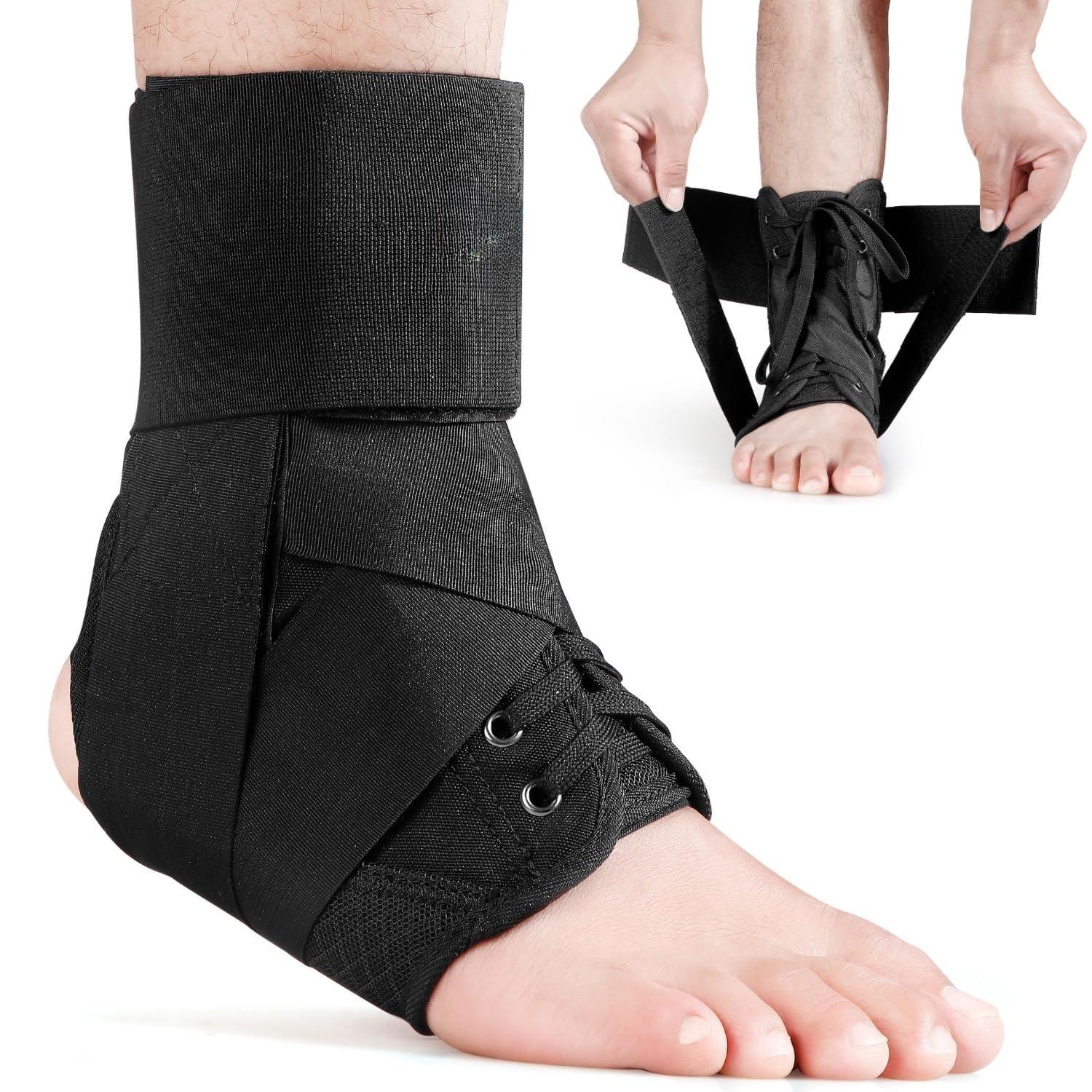 

1Pcs Adjustable Lace-Up Ankle Support, Suitable for Both Men And Women - Breathable Sports with Flexible Stability ,, Non-Slip S