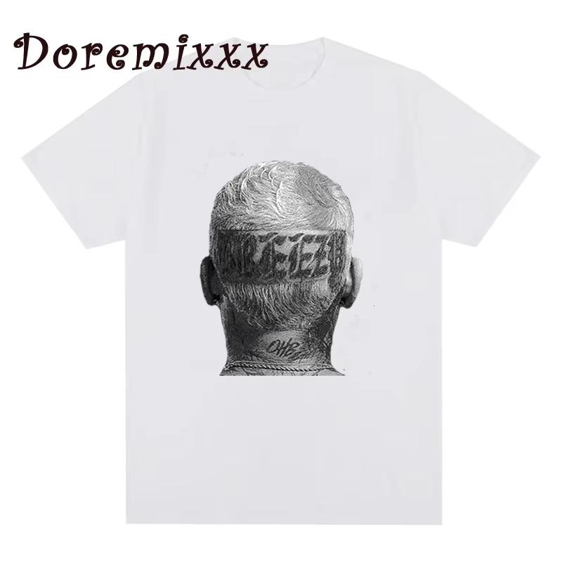 

CHRIS BROWN Print T-shirts Hip Hop Streetwear R&B Short Sleeve Tops 100% Cotton Men T Shirt Summer Unisex Tees PUNK Clothes 4XL