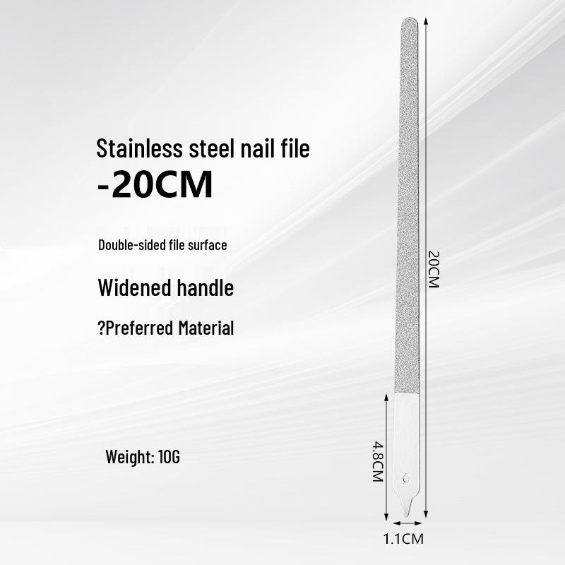 Stainless Steel Double-Sided Nail File and Shaper Tool