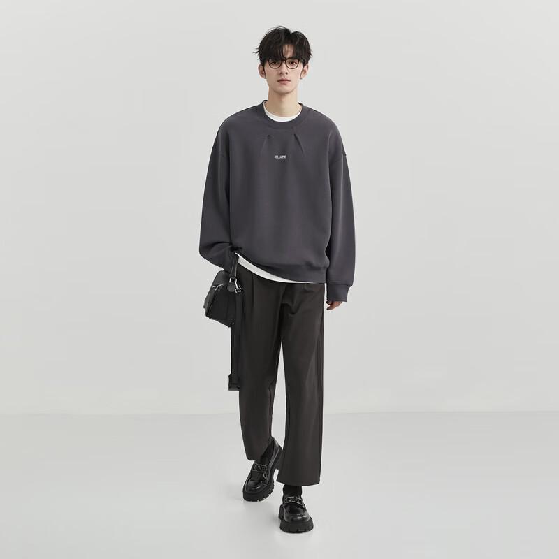 BAIJUEZHUOER Men's Embroidered Crewneck Sweatshirt