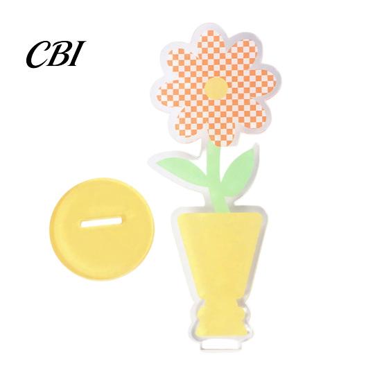 Transparent Card Holder Acrylic Desk Memo Holder, Flower Shaped Photo Display Clip Stand, Home Durable Office Table Number for Cards Paper Note