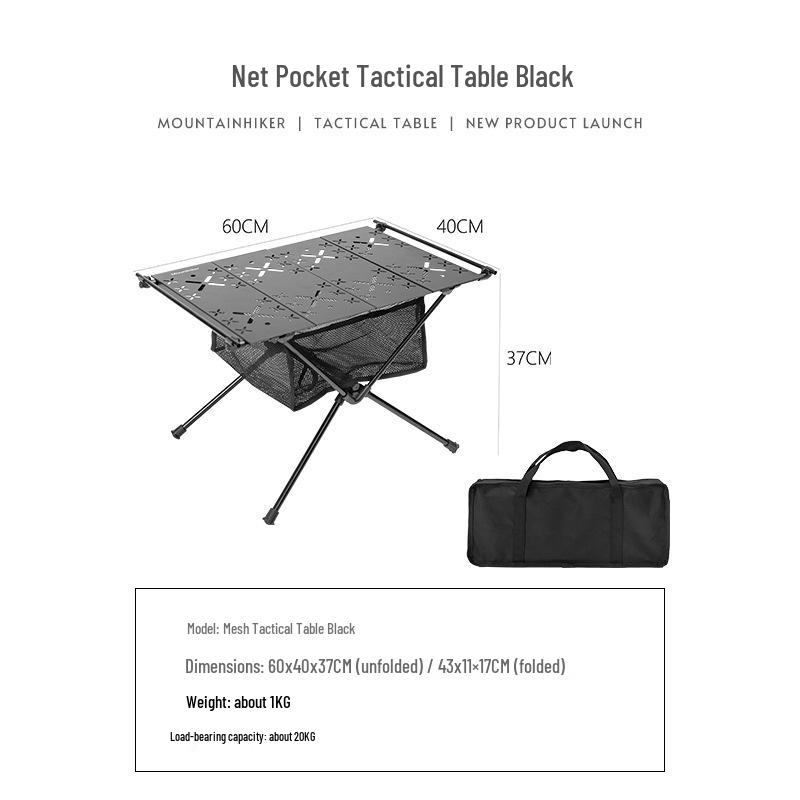 Portable Aluminum Folding Camping Table with Mesh Bag