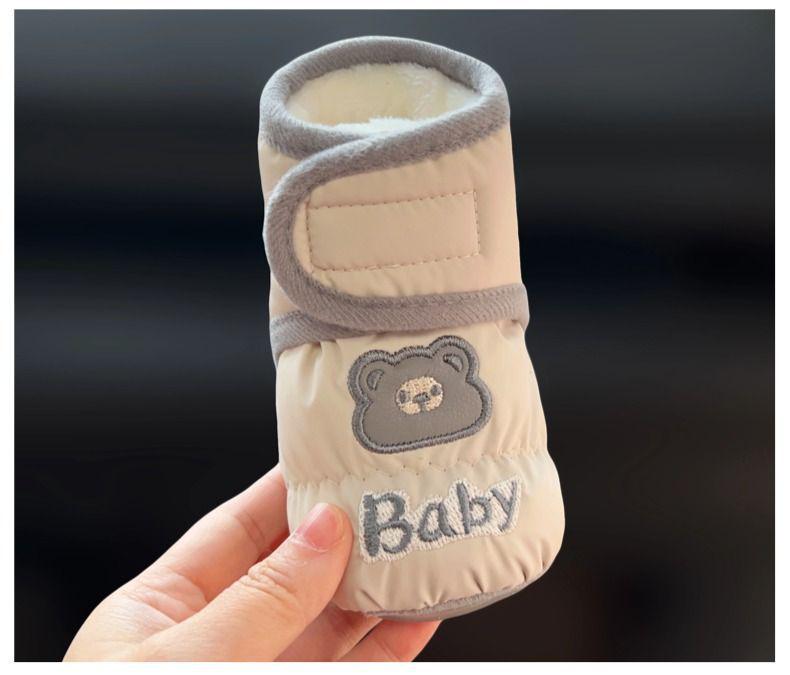 Baumwoll-Lauflernschuhe für Babys, für Jungen & Mädchen, 6-12 Monate, mit Samtfutter, für Winter & Herbst