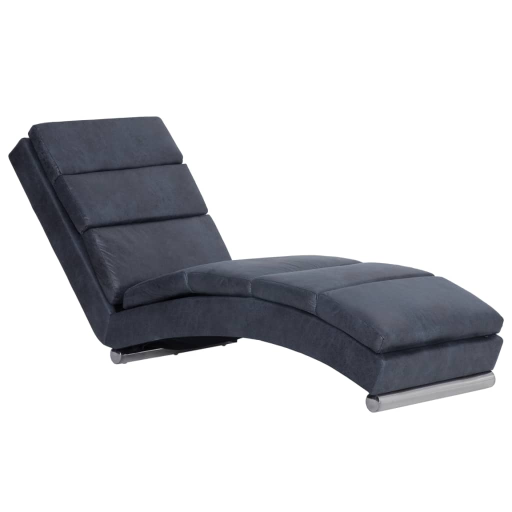 Chaiselongue in grauer Wildlederoptik