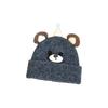 Autumn and Winter Children's Hats Cute Bear Wool Knitted Hat Double Layer Warm and Cold-proof Ear Protection Hat Pullover Woolen Hat